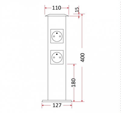 Słupek ogrodowy SO-02 IP44 cztery gniazda