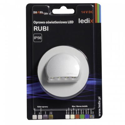 RUBI z ramką NT 14V DC aluminium barwa światła biała ciepła