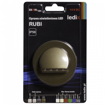 RUBI z ramką PT 14V DC stare złoto barwa światła rgb