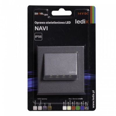 NAVI z ramką NT 14V DC grafit barwa światła biała ciepła