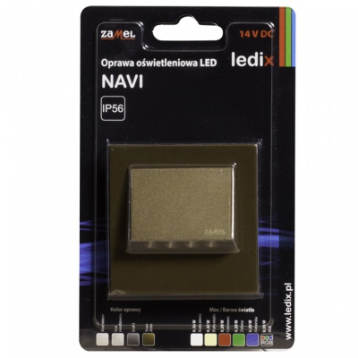 NAVI z ramką NT 14V DC stare złoto barwa światła biała ciepła