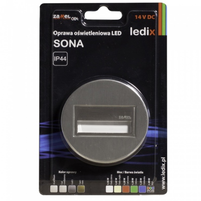 SONA okrągła PT 14V DC stal nierdzewna barwa światła biała zimna