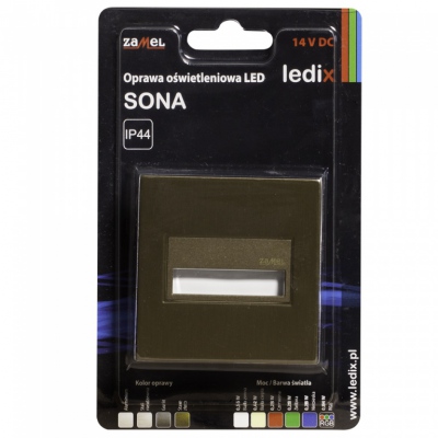 SONA kwadratowa PT 14V DC stare złoto barwa światła biała ciepła