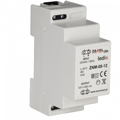 Zasilacz LED modułowy 12V DC 8W