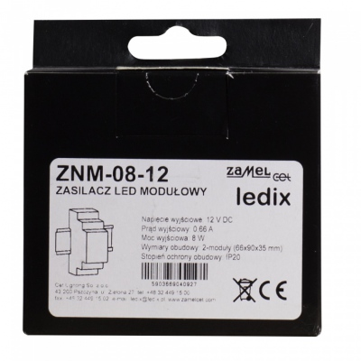 Zasilacz LED modułowy 12V DC 8W