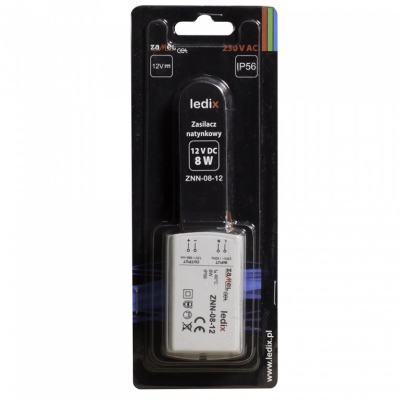 Zasilacz LED natynkowy 12V DC 8W