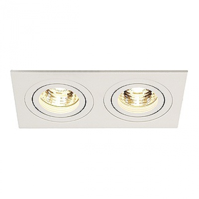 New Tria Ii Gu10 Wbudowana, Prostokątna, Biały Mat, Max. 2x 50w,