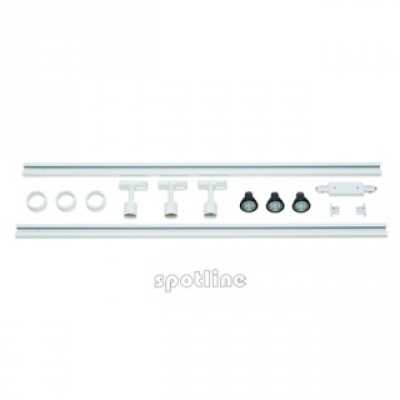 Szyna 1-f Szyna Kpl. 3, Biała, 2x1m, Zawiera 3x Puri Spot I Led Lamps