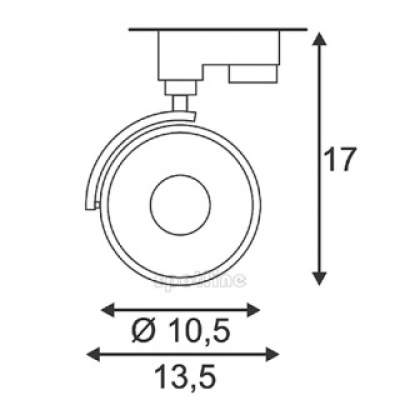 Reflektor Kalu Track Leddisk, Czarny, 3000k, z Adapterem 3-faz