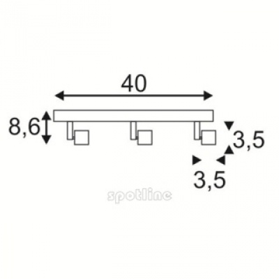 Puri 3 Sufitowa, Czarny Mat, Gu10, Max. 3x50w, + Pierścień Dekoracyjny