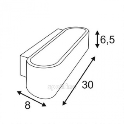 Ossa 300 Led ścienna, Owalna Czarny Mat R7s 118mm Max.120w Up/down