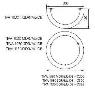 Plafoniera TIVA 1030 SDR/ML-DB