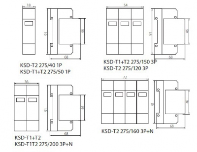 Ogranicznik przepięć KSD-T2 275/120 3P