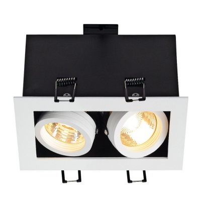 Kadux 2 Gu10 Downlight, Kwadrat, Biała Matowa, Maks. 2x50w