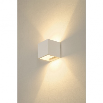 Plastra Cube ścienna, Kwadrat, Biała Plaster, G9, Max. 42w
