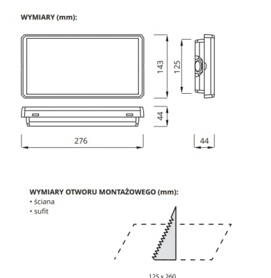 Oprawa Exit Ip65 Led 3w 3h Jednozadaniowa At Biała