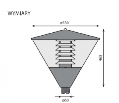 Oprawa Parkowa 70W E27 Hps/HIT + malowanie