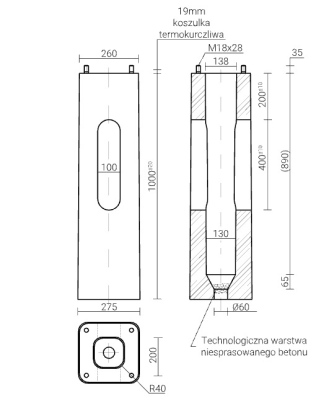 Fundament B-51 bez elementów śrubowych