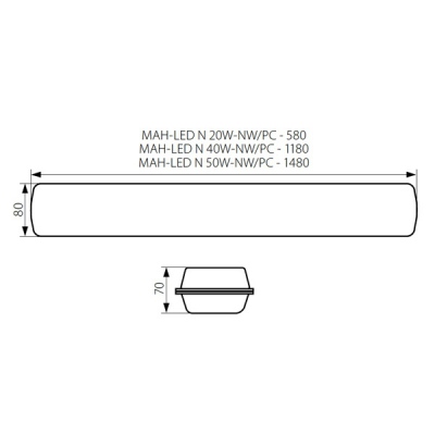 Oprawa pyłoszczelna LED Mah-LED N 20w-Nw/PC