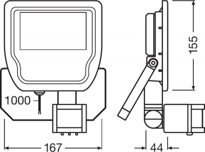 Floodlight Led 20w/3000k Ip65 Black Sensor