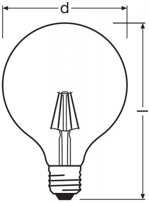 Vintage 1906 Led  Globe 60 Fil Gold Dim