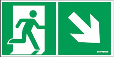 Piktogram  strzałka w dół prawo, prawo 150x300