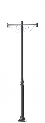 Słup stalowo - aluminiowy W h=4m + korona WT 2/2