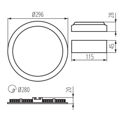 Oprawa downlight LED Rounda V2led24w-nw-sn