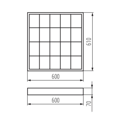 Oprawa rastrowa natynkowa Rstr N 418/4LED/NT