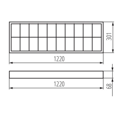 Oprawa rastrowa natynkowa Rstr N 236/4LED/NT