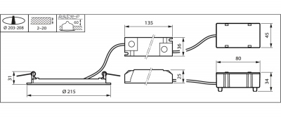 DN145B LED20S/840 PSU II WH